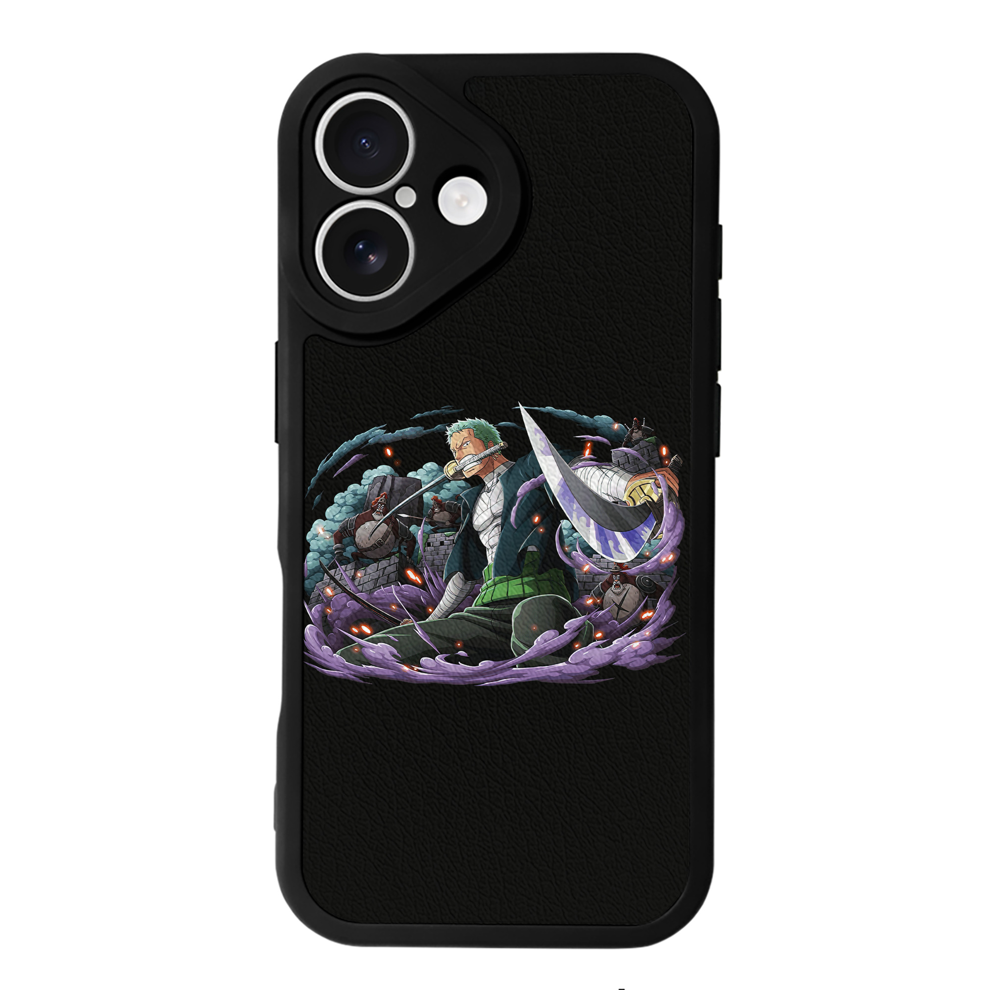（画像用） ワンピース ロロノア・ゾロ ONE PIECE Roronoa Zoro 【iPhone 16シリーズ対応】シリコンスマホケース（レザー調） 材質：シリコン